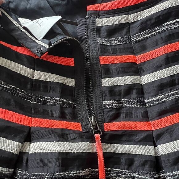 ANTHROPOLOGY Anthro HD in Paris Neon Ribboned Skater Skirt Size US 0 - Picture 5 of 7